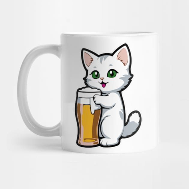 Funny and Cute Kitten Beer Party by IDesign23